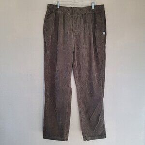 Birdwell Beach Britches Pants Mens XL Green Corduroy Drawstring Elastic Straight